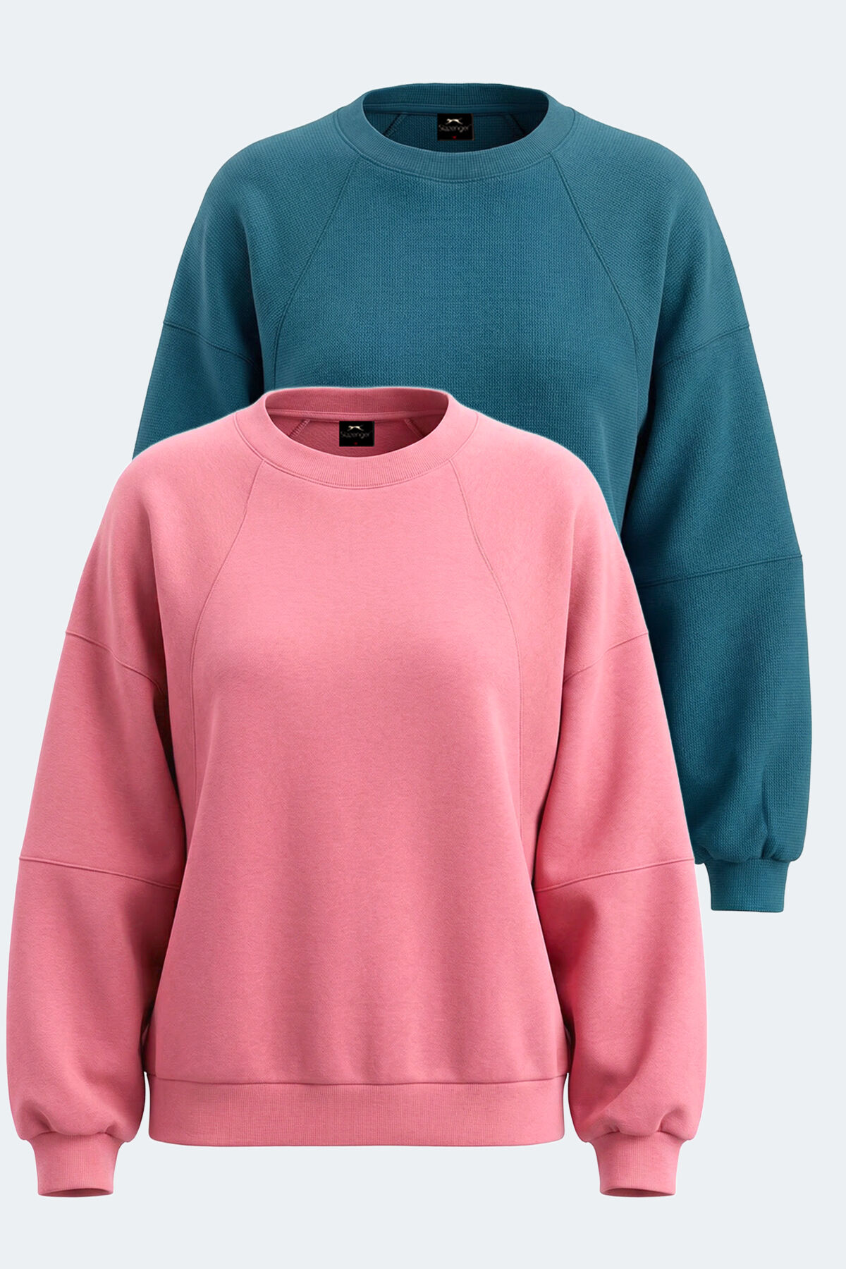 Slazenger VIA 2 Lİ SET Kadın  Petrol - Gül Sweatshırt
