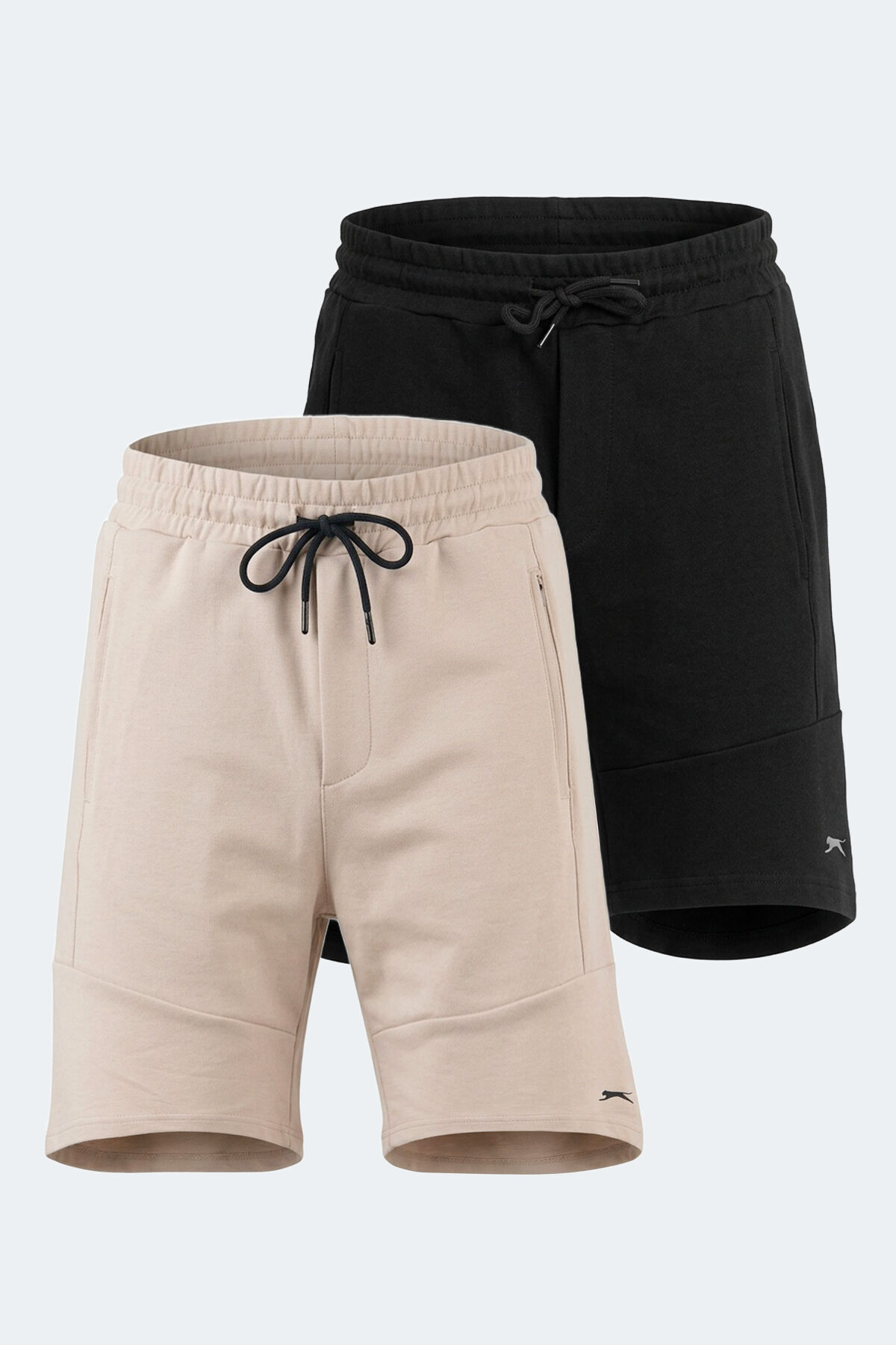 Slazenger VICENTE 2 Lİ SET Erkek  Siyah -Taş Gri Şort