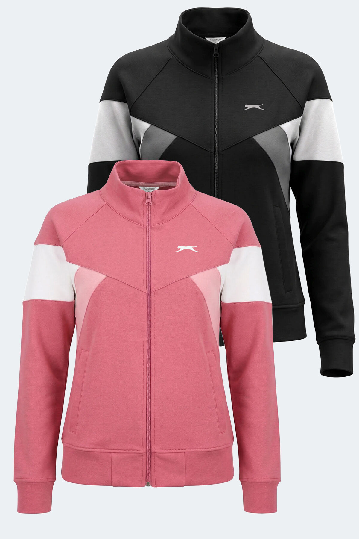 Slazenger VICTORY 2 li set Kadın Fermuarlı Dik Yaka Cepli  Sweatshırt