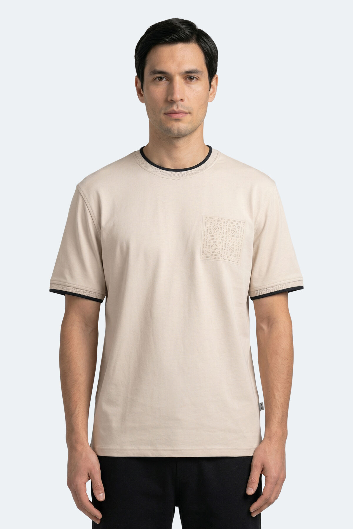 Slazenger ZAVIER Erkek Pamuklu Bej Tişört