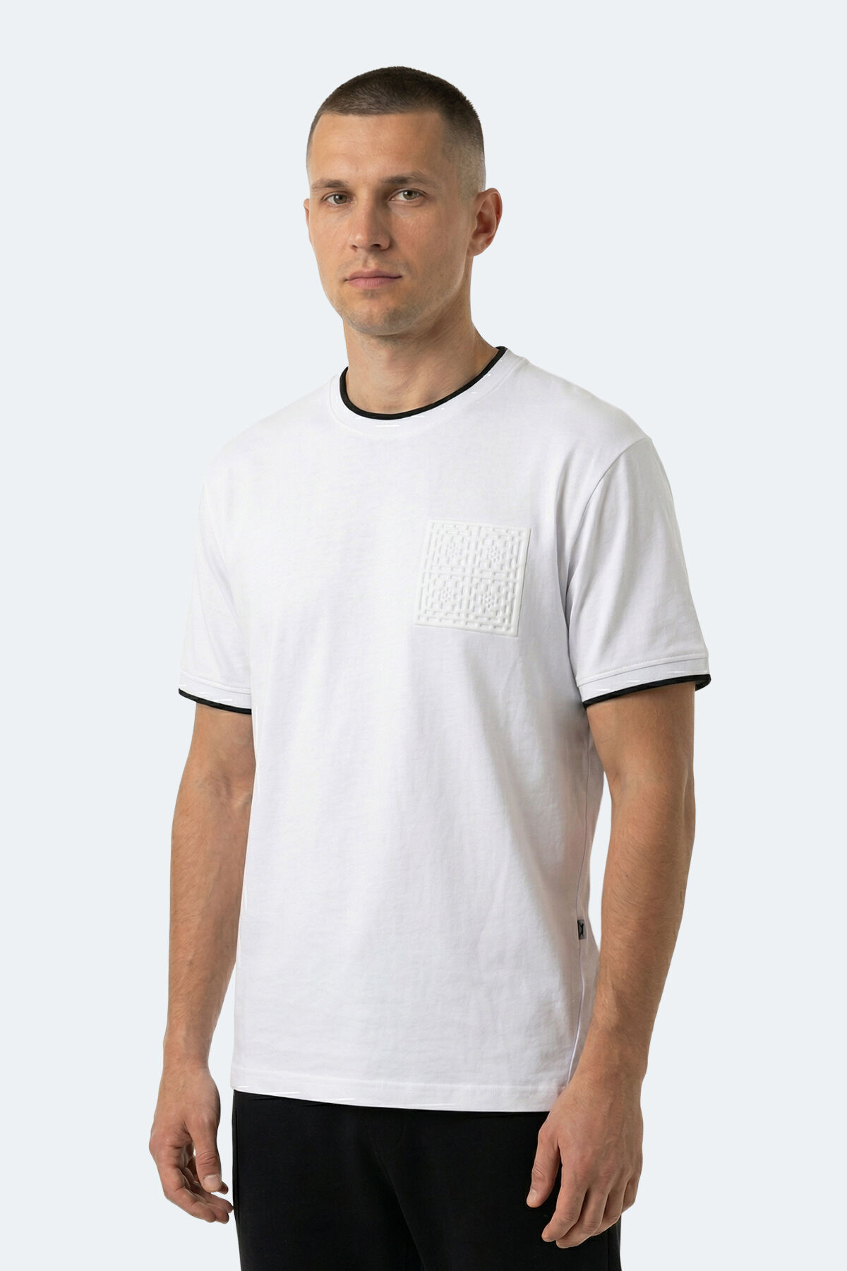 Slazenger ZAVIER Erkek Pamuklu Beyaz Tişört
