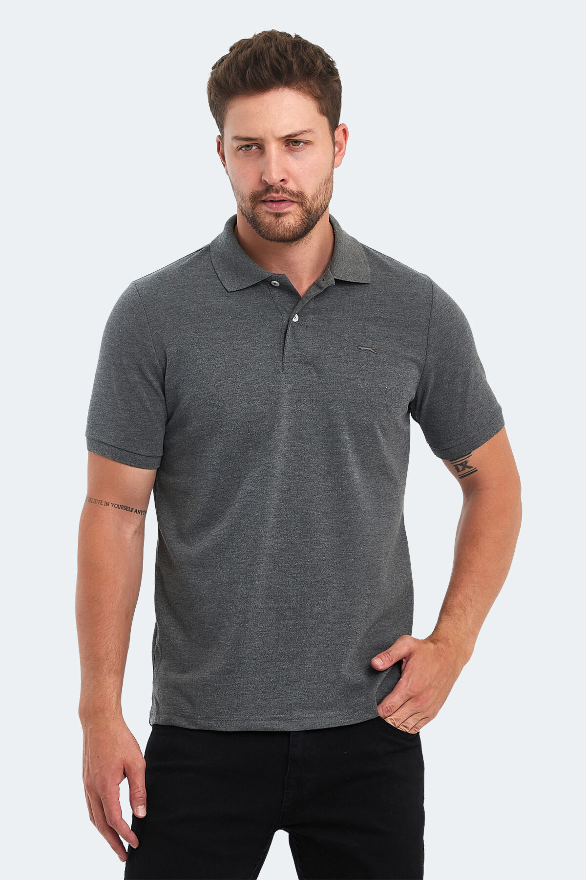 Slazenger SOHO I Erkek Polo Yaka Antrasit Tişört