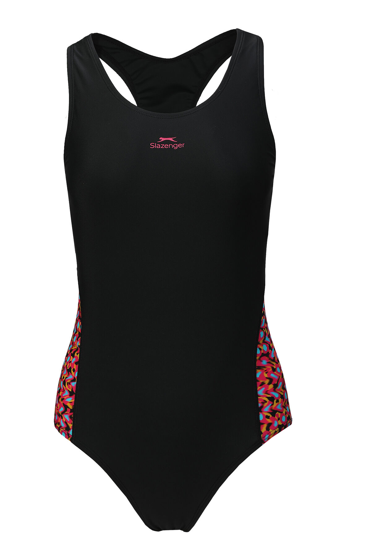 Slazenger SPL RacerBack Kadın Yüzücü Siyah / Fuşya Mayo