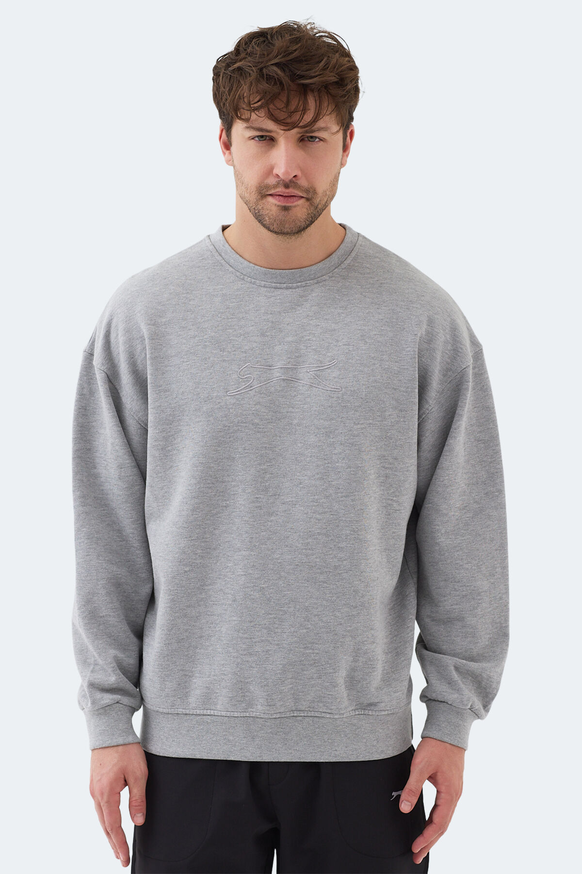 Slazenger VADIK IN Erkek Oversıze Gri Sweatshırt