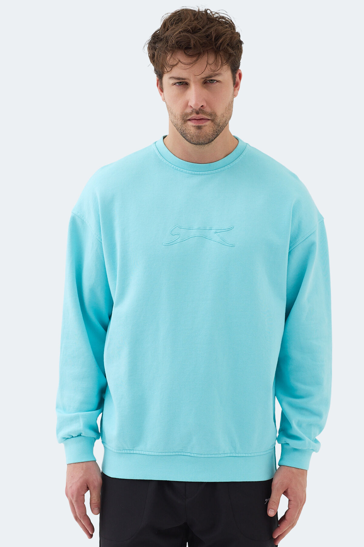 Slazenger VADIK IN Erkek Oversıze Turkuaz Sweatshırt