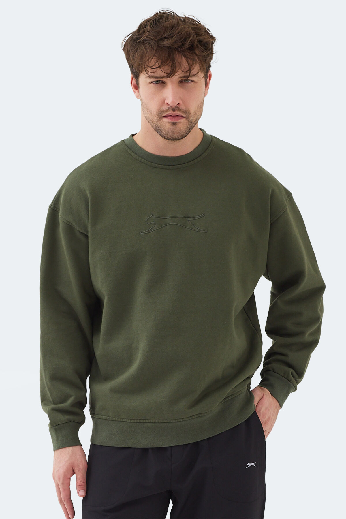 Slazenger VADIK IN Erkek Oversıze Haki Sweatshırt