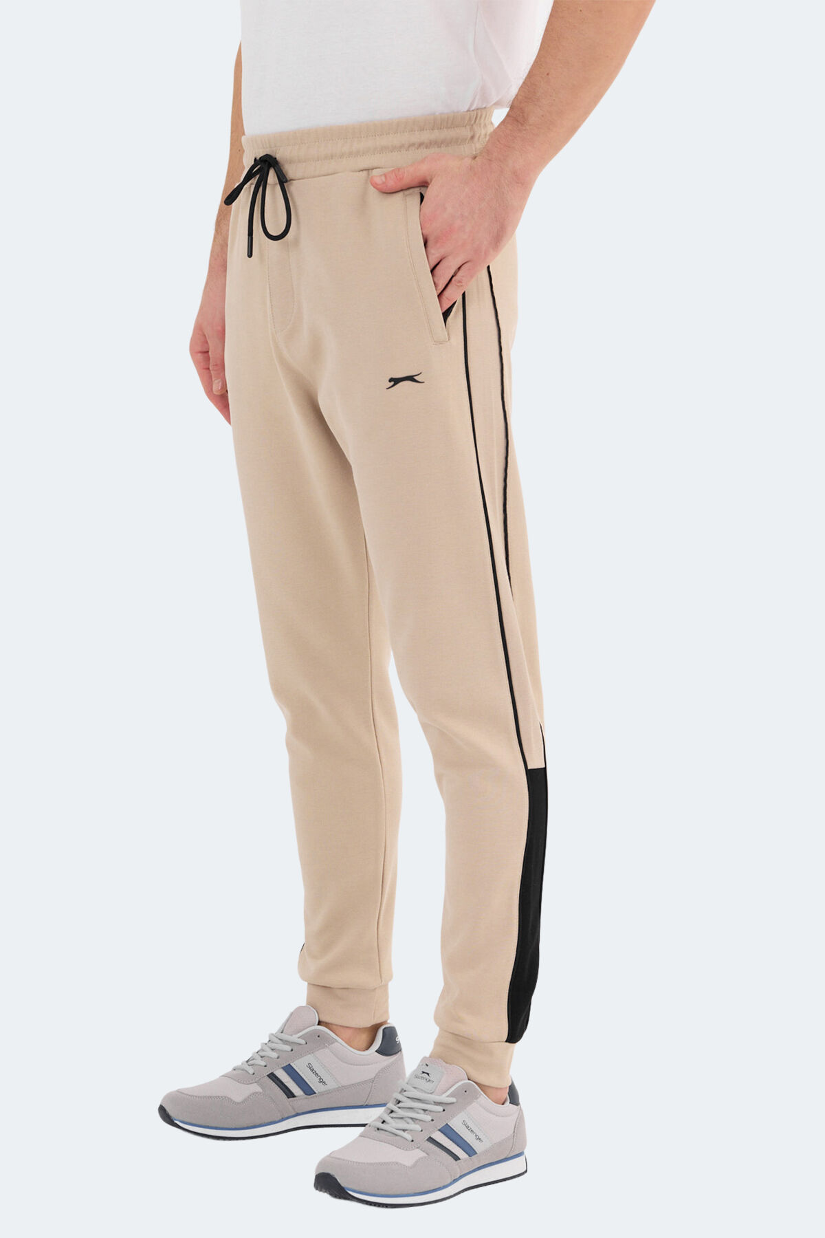 Slazenger VALARY Erkek Cepli Slim Fit Bej Eşofman Altı