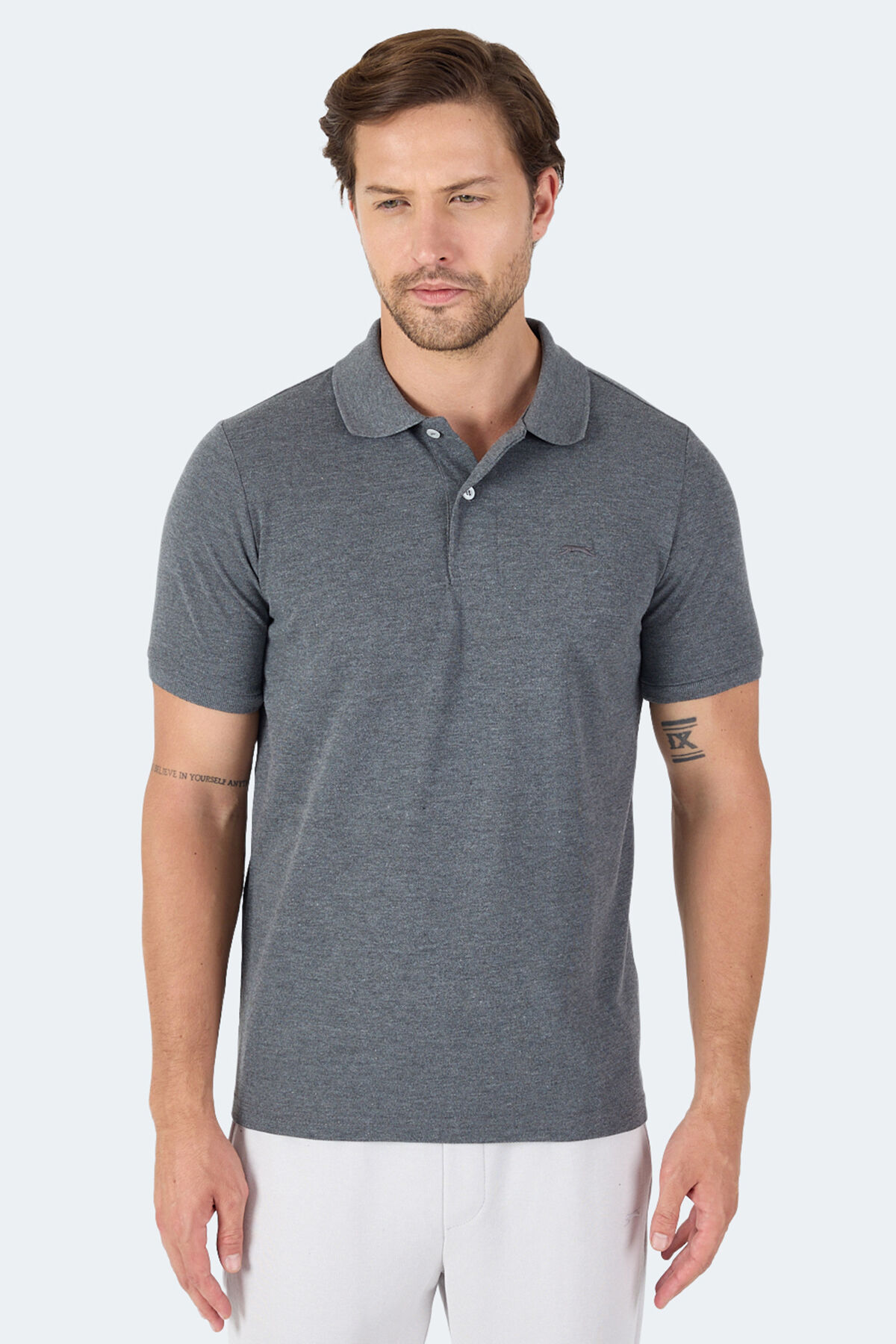 Slazenger VALE KTN Erkek Polo Yaka Antrasit Tişört