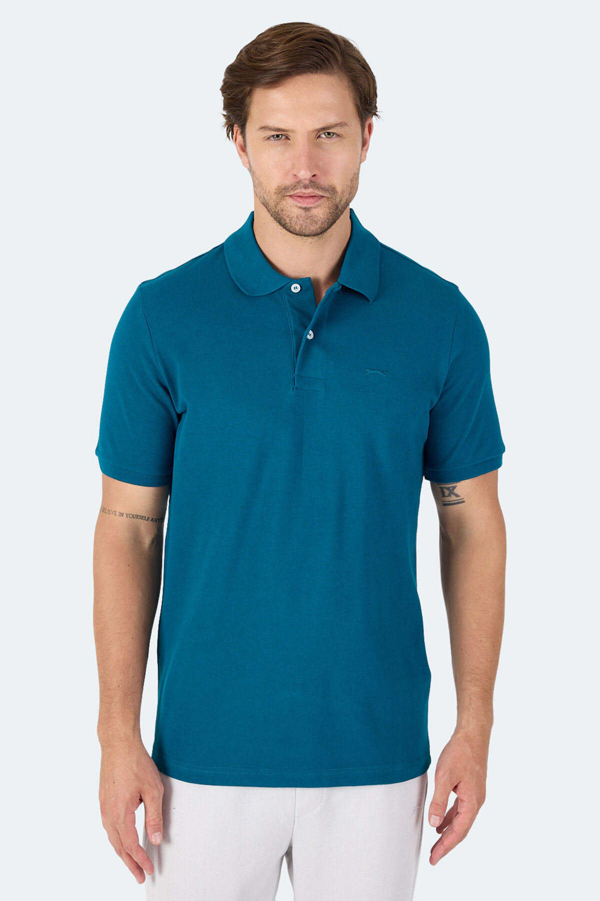 Slazenger VALE KTN Erkek Polo Yaka Petrol Tişört
