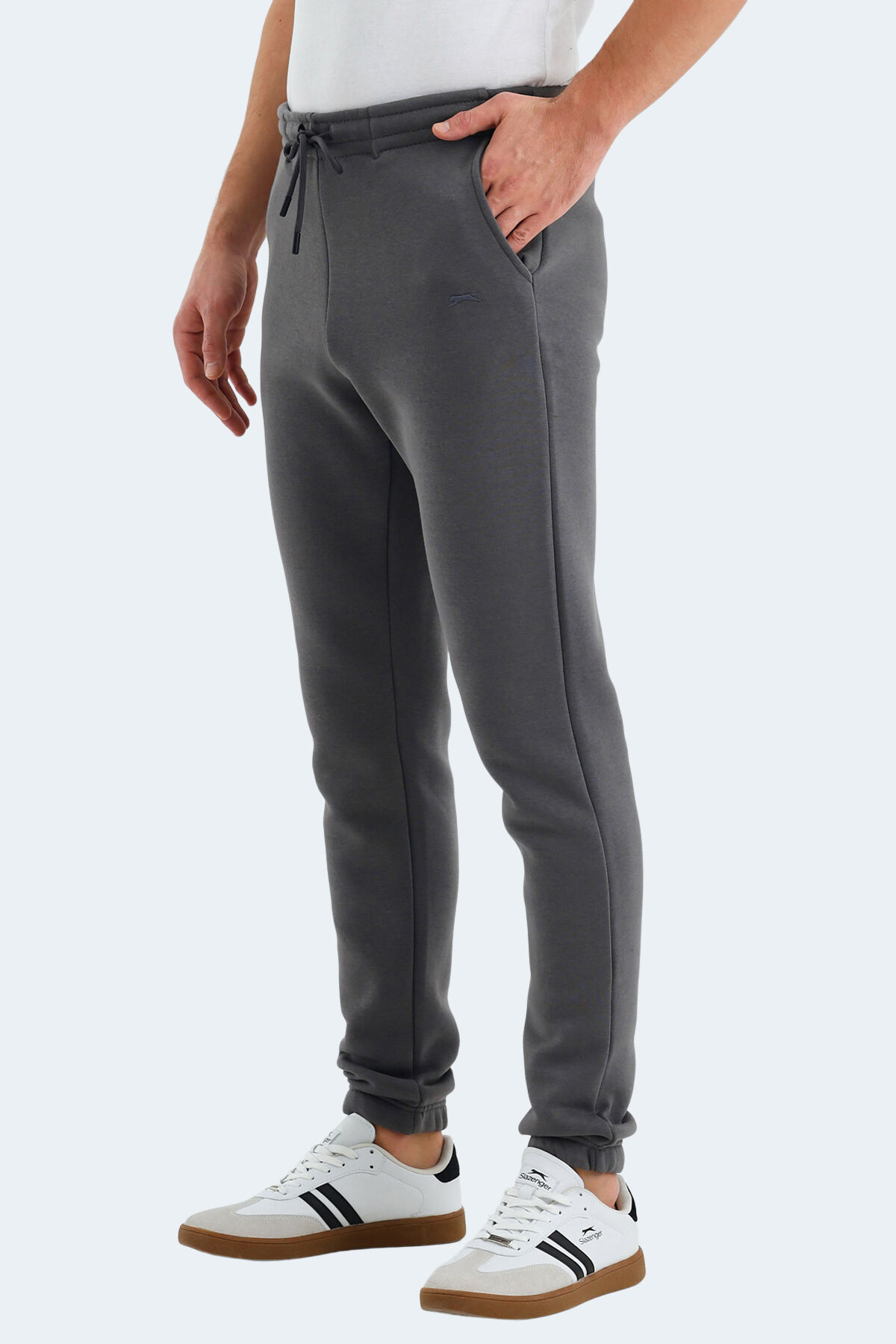 Slazenger VARIOUS Erkek Cepli Slim Fit Koyu Gri Eşofman Altı