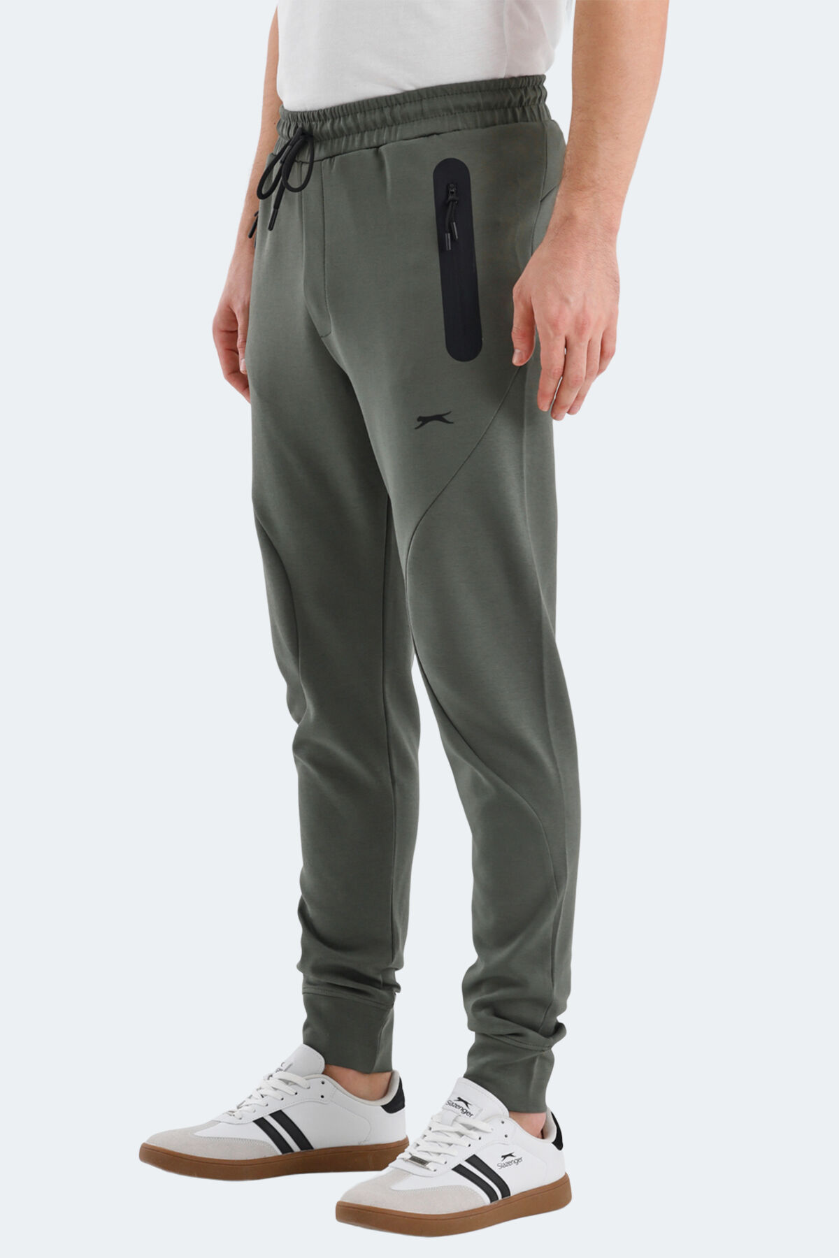 Slazenger VARUNA Erkek Fermuar Cepli Slim Fit Haki Eşofman Altı