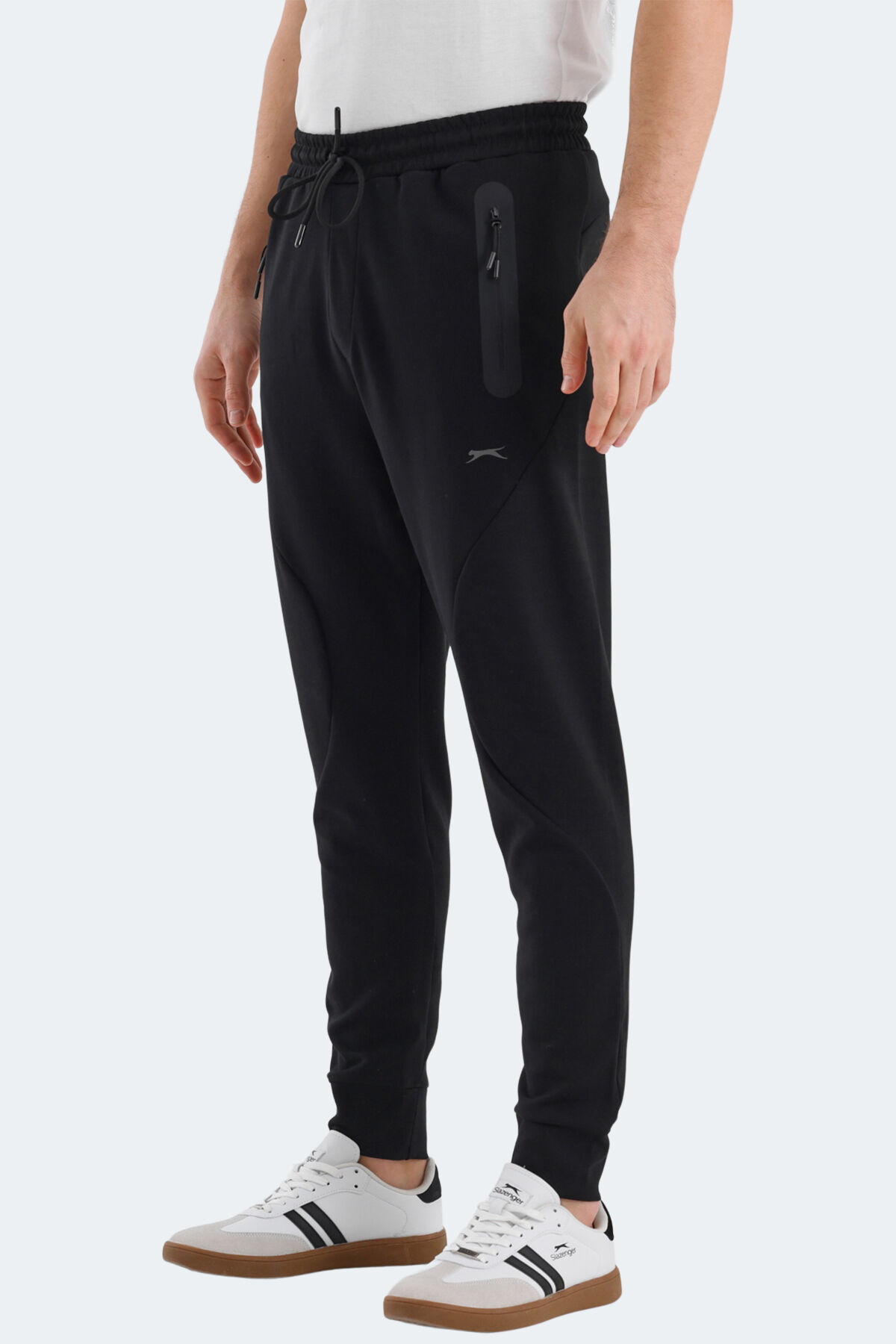 Slazenger VARUNA Erkek Fermuar Cepli Slim Fit Siyah Eşofman Altı