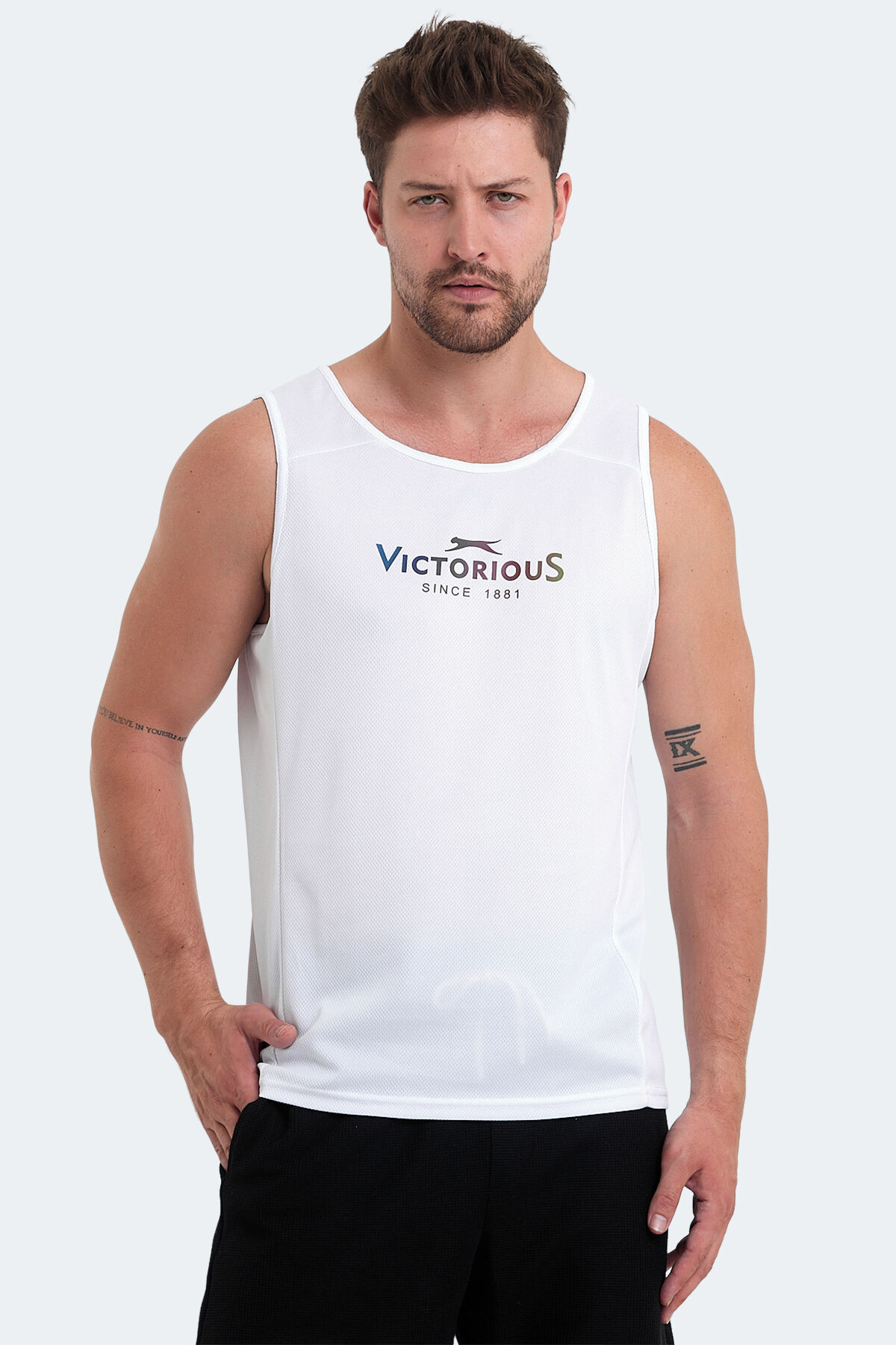 Slazenger VASANTA Erkek Kolsuz Beyaz Tişört
