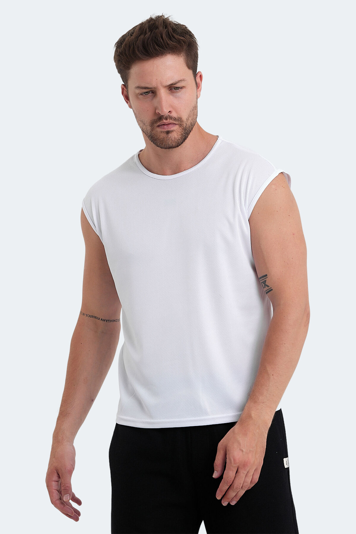 Slazenger VASKA I Erkek Kolsuz Beyaz Tişört