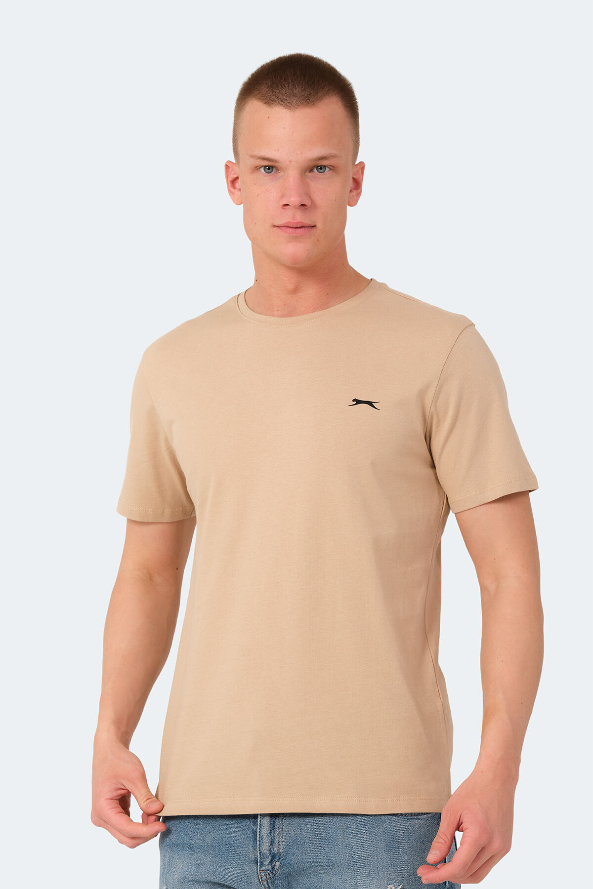 Slazenger VEDA Erkek Baskılı Bej Tişört
