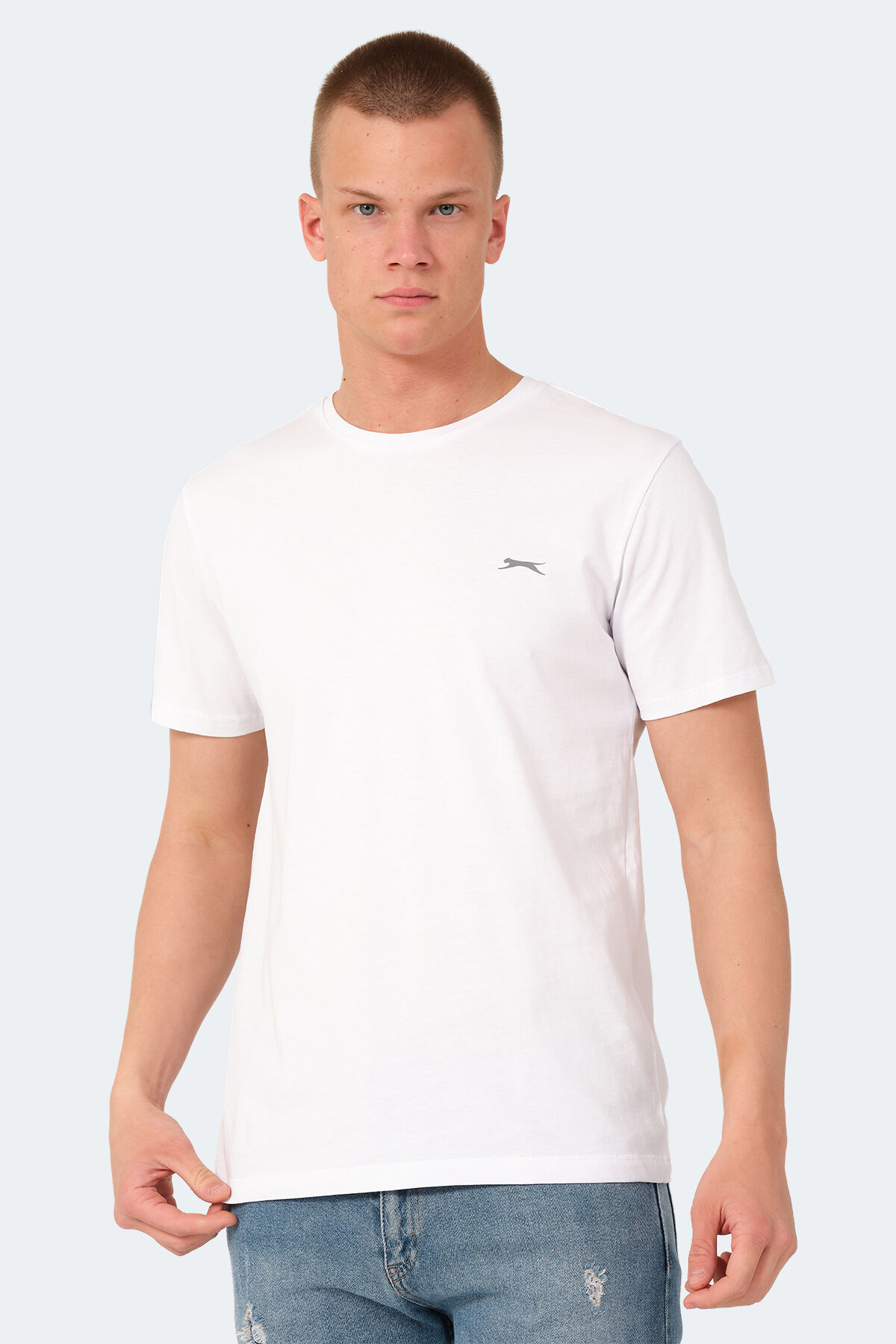 Slazenger VEDA Erkek Baskılı Beyaz Tişört