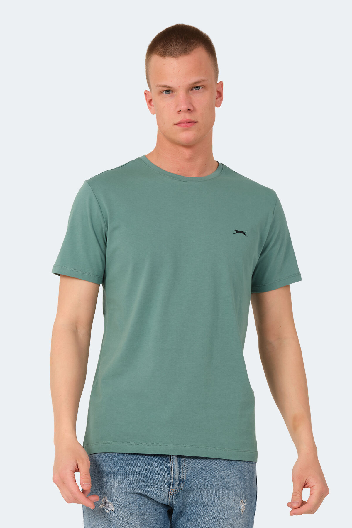 Slazenger VEDA Erkek Baskılı Su Yeşili Tişört