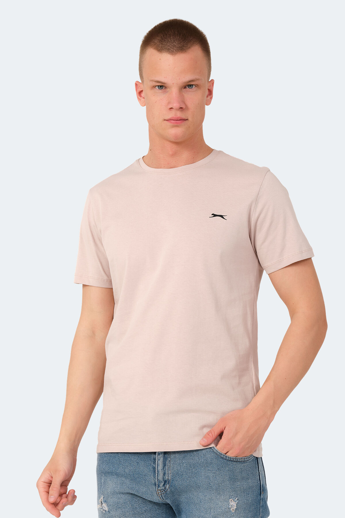 Slazenger VEDA Erkek Baskılı Taş Gri Tişört