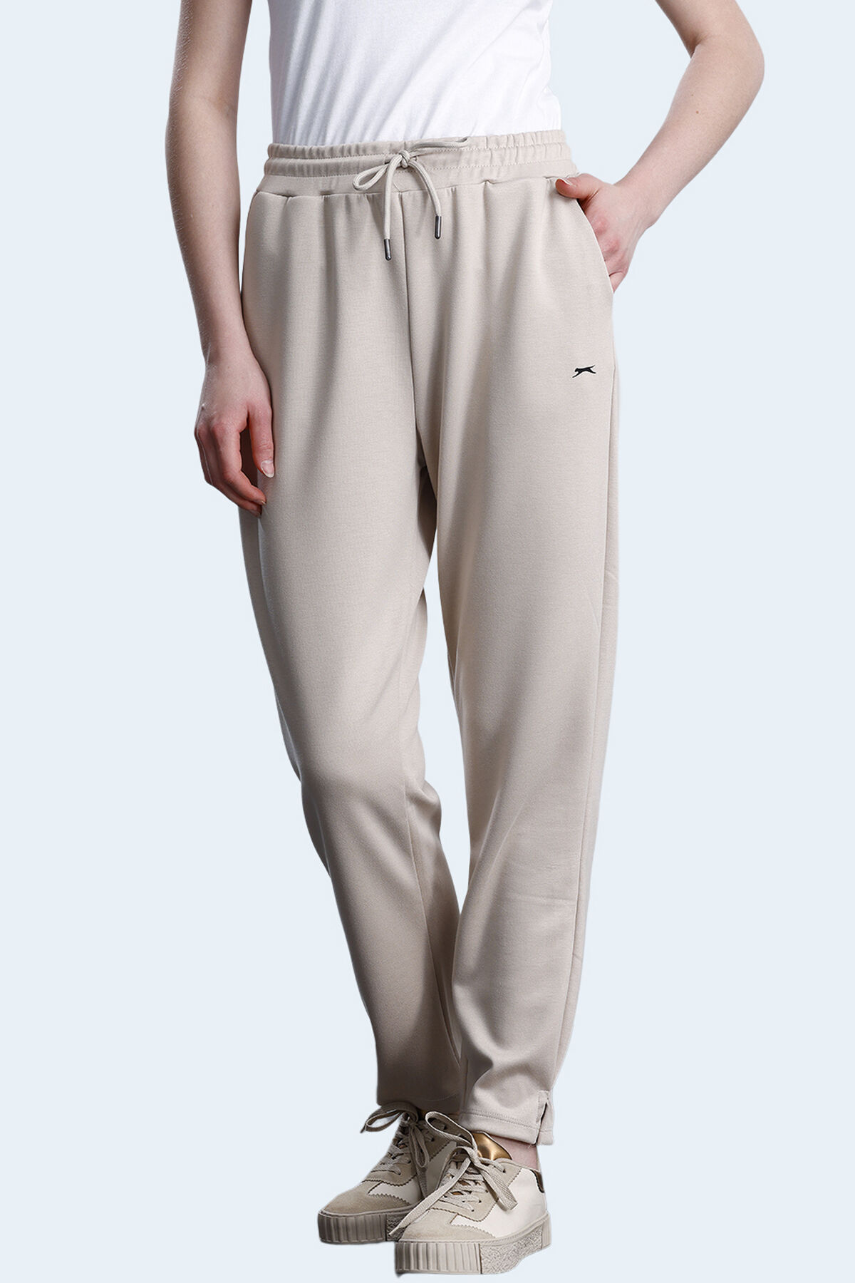 Slazenger VELAR I Kadın Cepli Bej Eşofman Altı