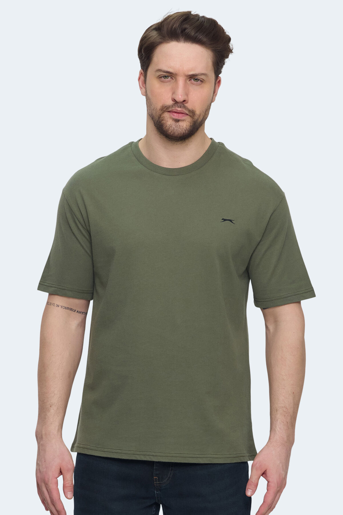 Slazenger VELLAMO Erkek Oversıze Haki Tişört