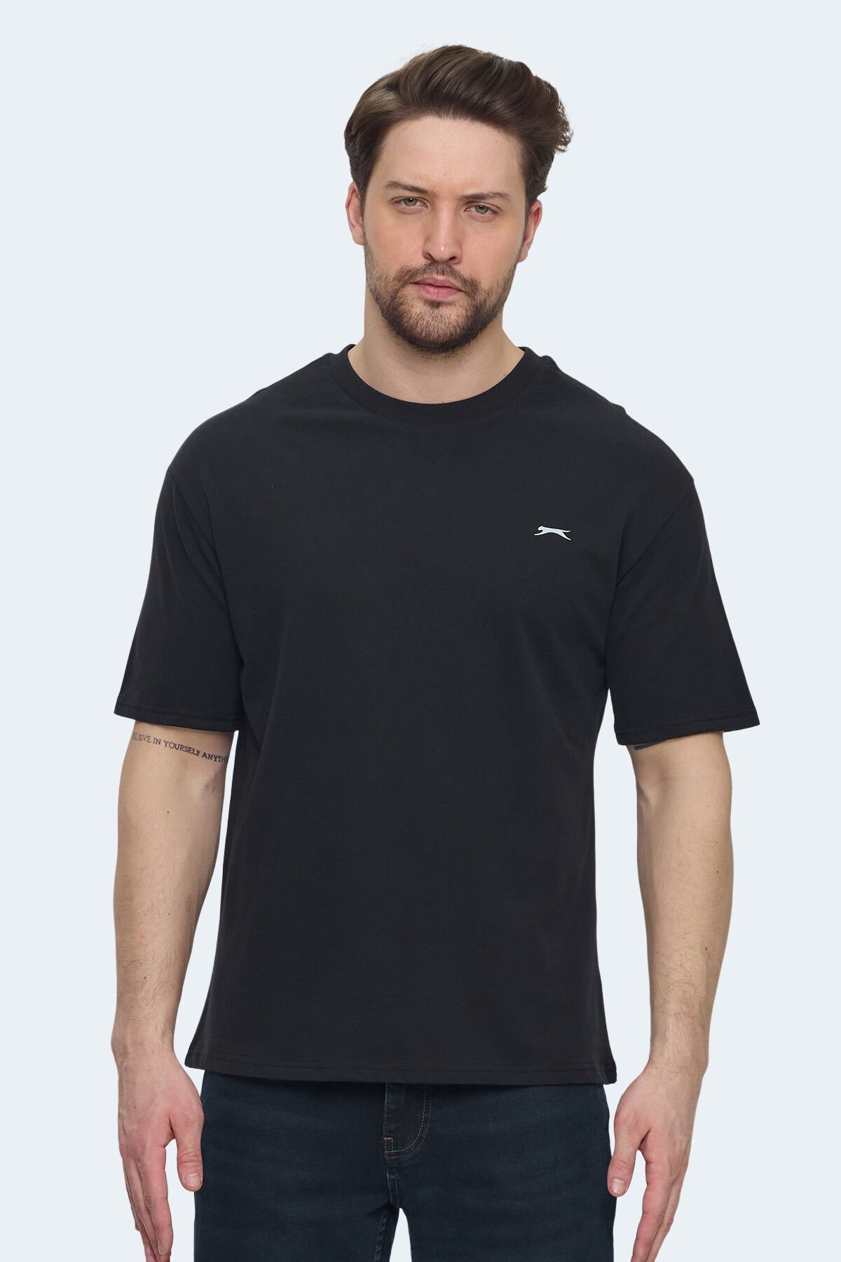 Slazenger VELLAMO Erkek Oversıze Siyah Tişört