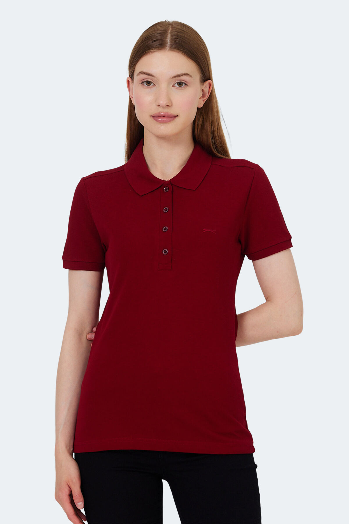 Slazenger VERA I Kadın Polo Yaka Bordo Tişört