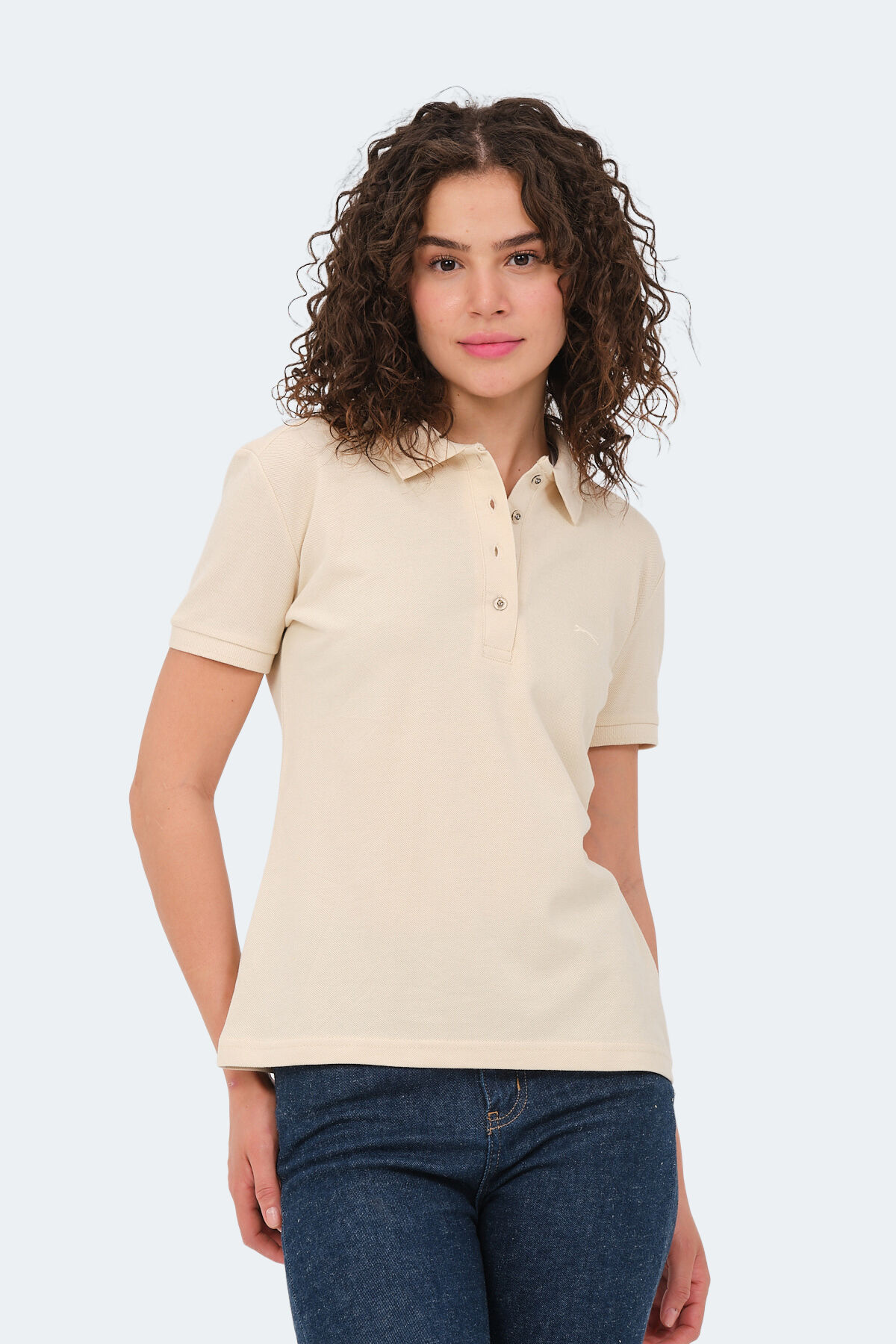 Slazenger VERA I Kadın Polo Yaka Krem Tişört