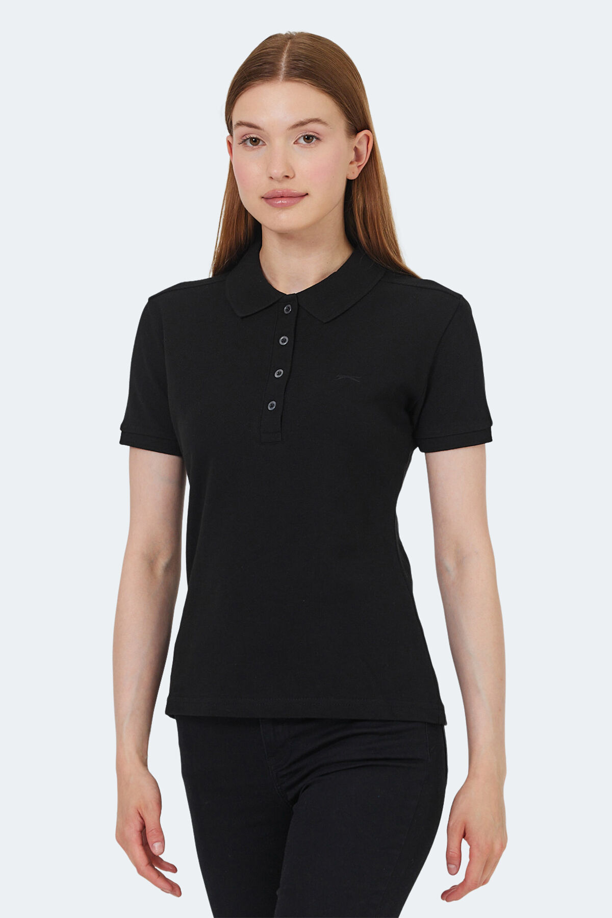 Slazenger VERA I Kadın Polo Yaka Siyah Tişört