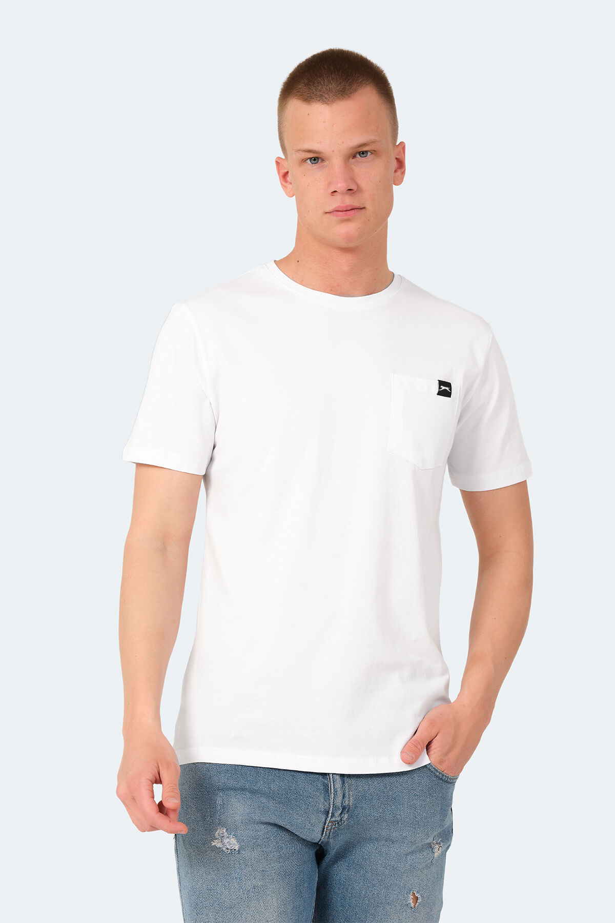 Slazenger VESELA Erkek Cepli Beyaz Tişört