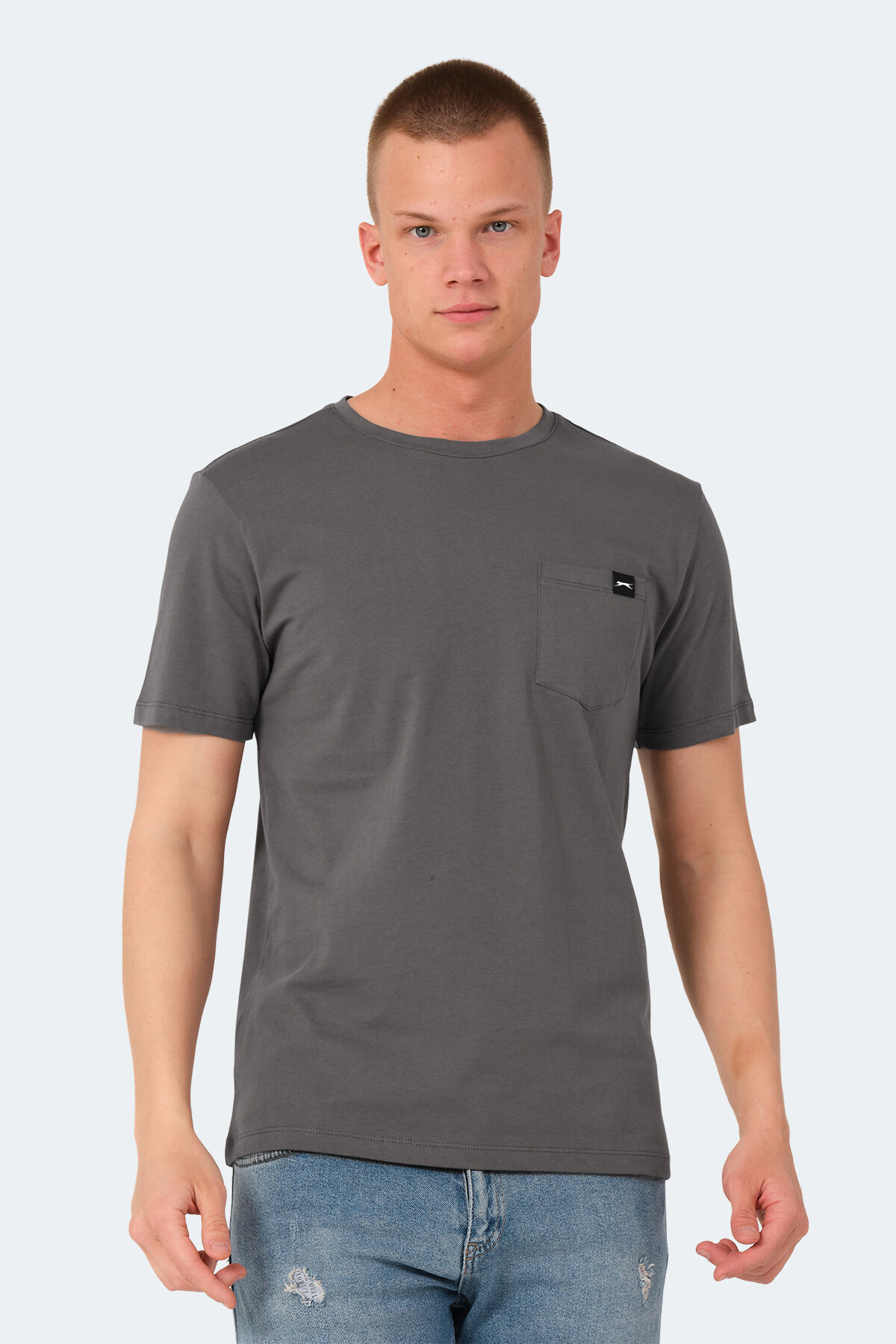 Slazenger VESELA Erkek Cepli Koyu Gri Tişört