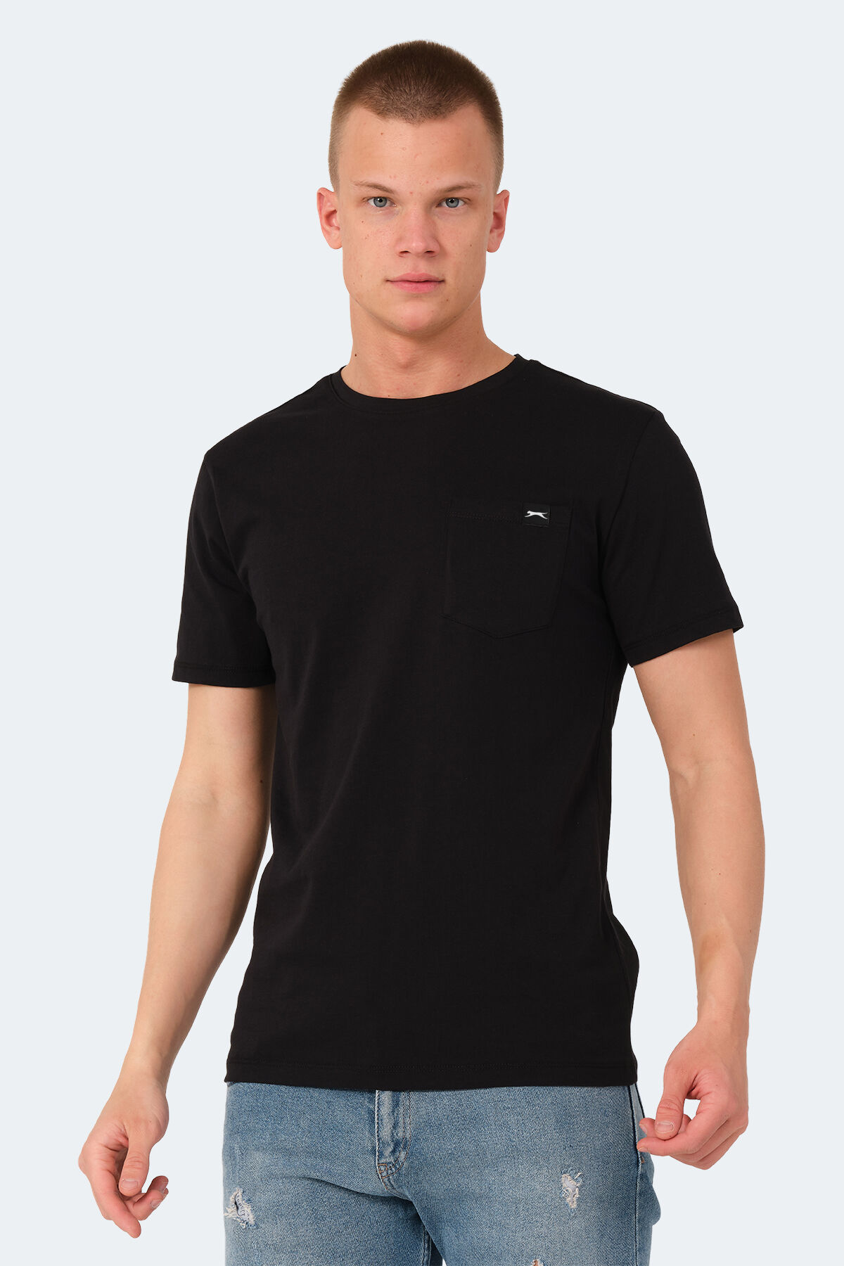 Slazenger VESELA Erkek Cepli Siyah Tişört