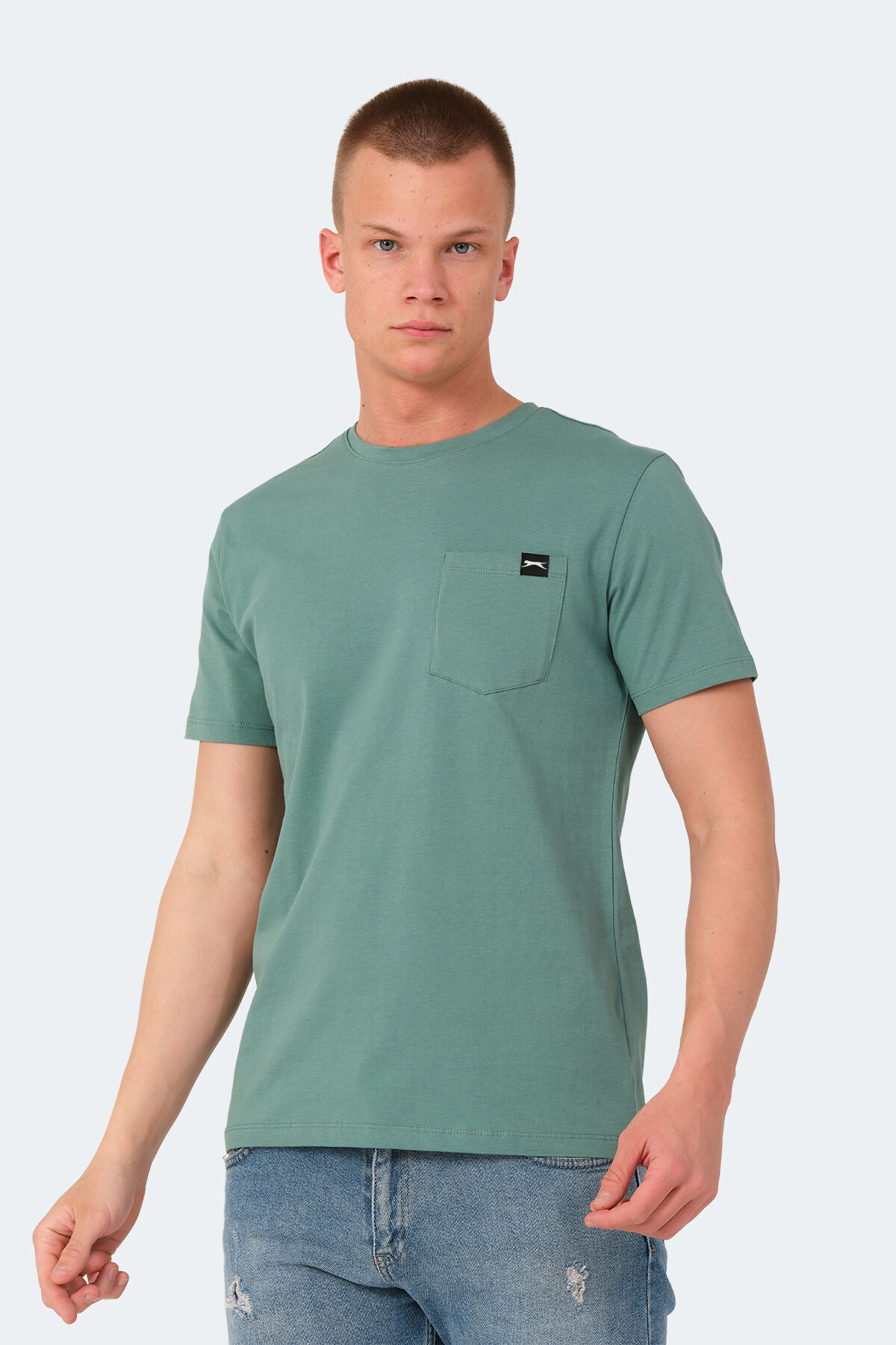 Slazenger VESELA Erkek Cepli Su Yeşili Tişört