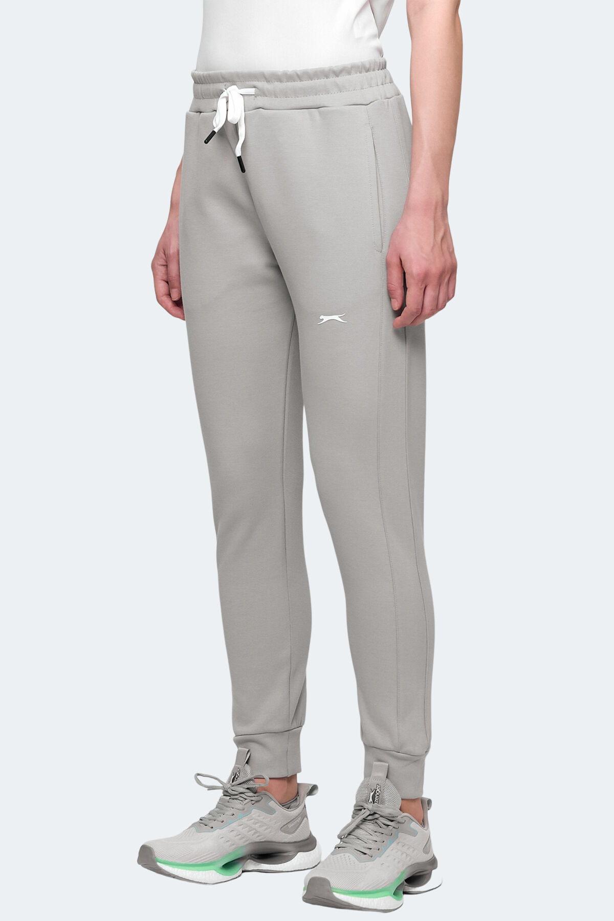 Slazenger VEVA IN Kadın Cepli Gri Eşofman Altı