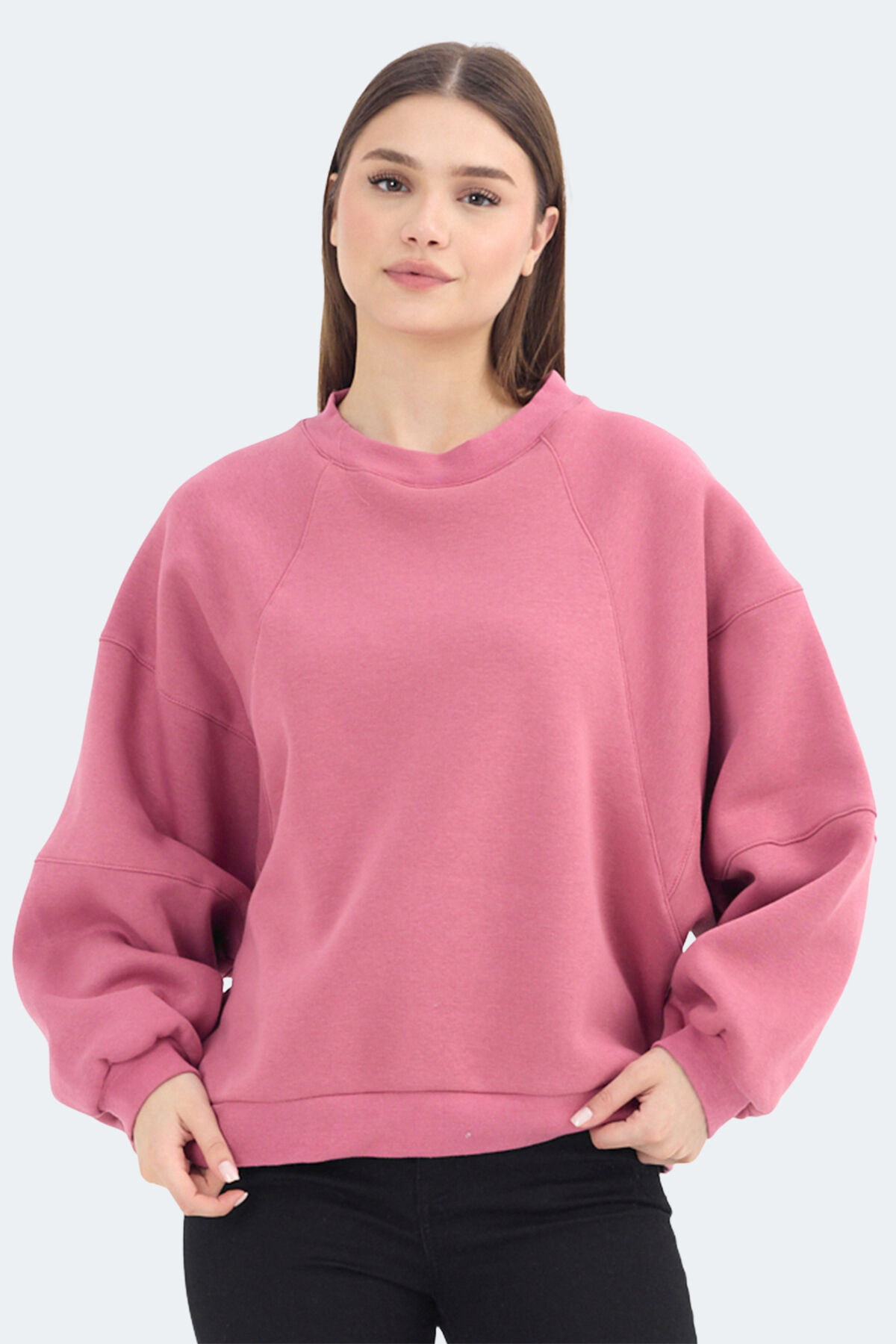 Slazenger VIA Kadın Oversıze Gül Sweatshırt