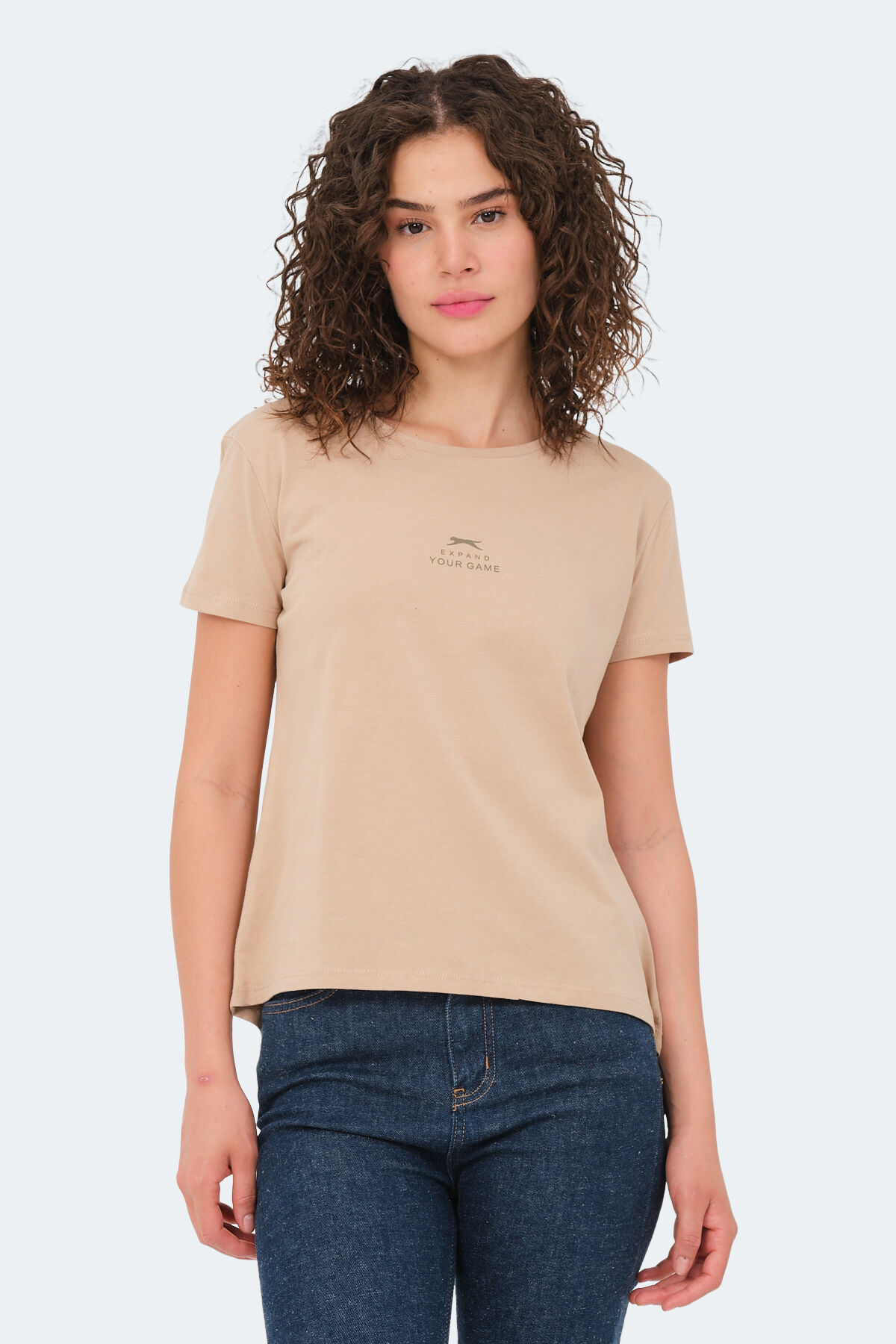Slazenger VIRAJ IN Kadın  Bej Tişört