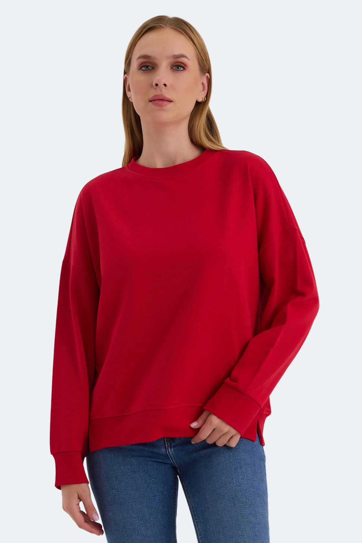 Slazenger VIRTUE IN Kadın Oversıze Kırmızı Sweatshırt