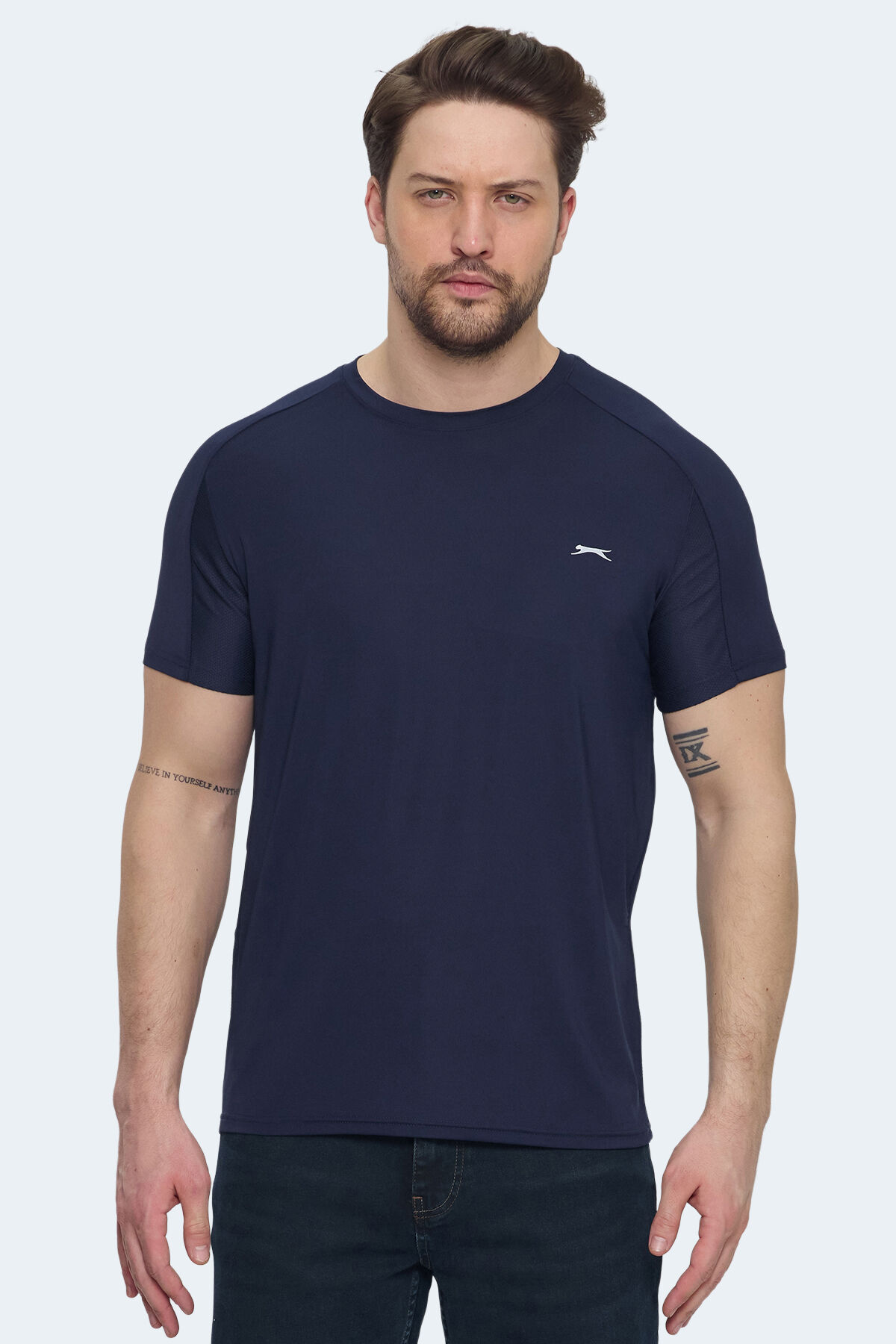 Slazenger VISHAL KTN Erkek Slim Fit Lacivert Tişört