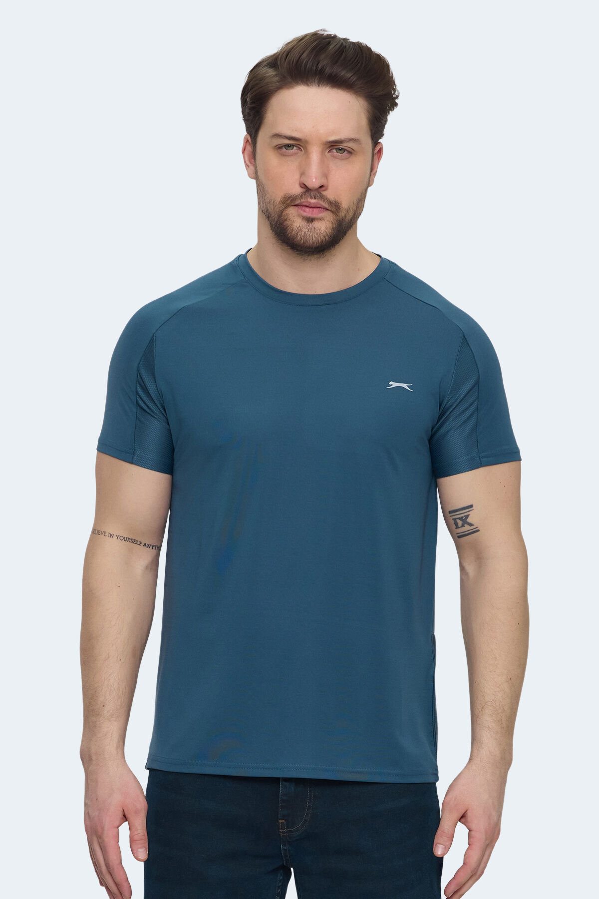 Slazenger VISHAL KTN Erkek Slim Fit Petrol Tişört