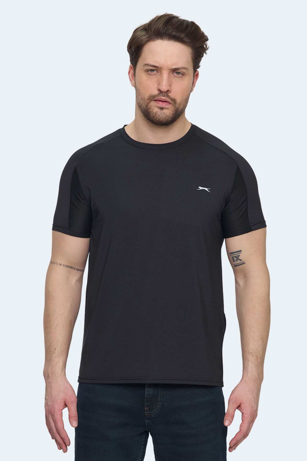 Slazenger VISHAL KTN Erkek Slim Fit Siyah Tişört