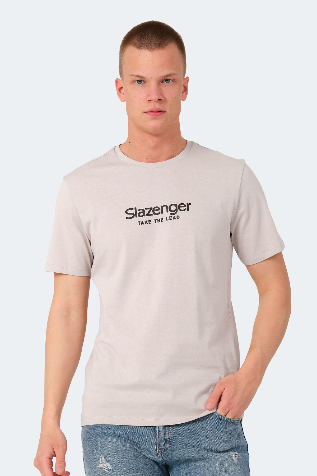 Slazenger VOITTO Erkek  Taş Gri Tişört