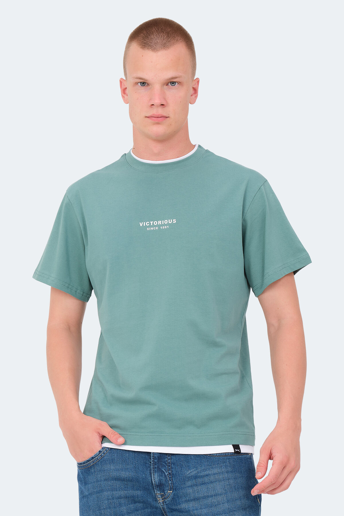 Slazenger VRENI Erkek  Su Yeşili Tişört