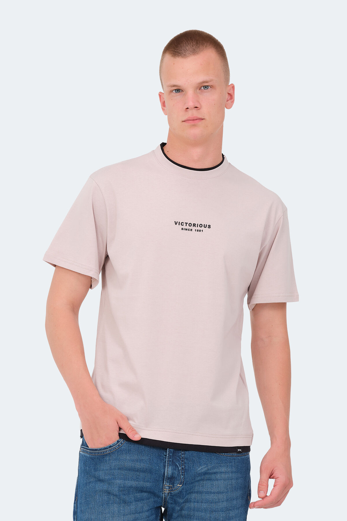 Slazenger VRENI Erkek  Taş Gri Tişört